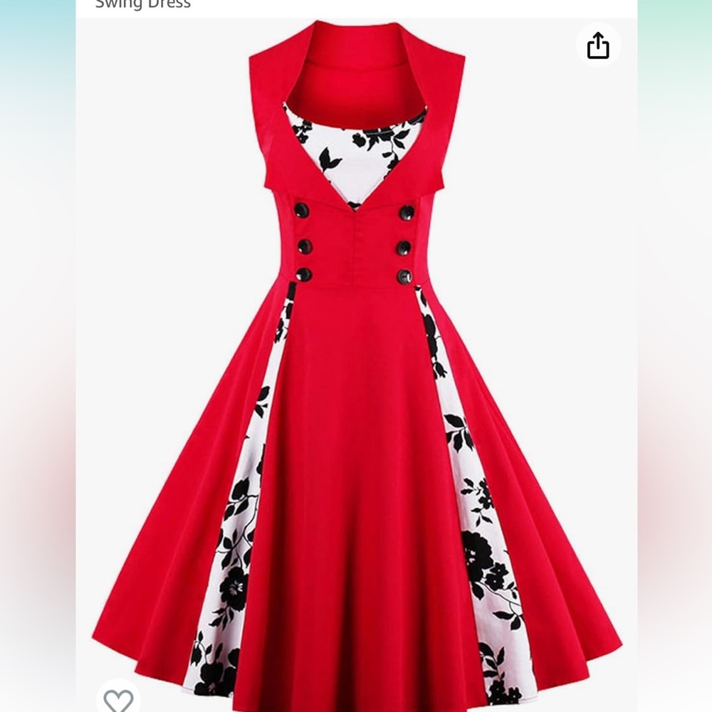 Women's Polka Dot Retro Vintage Style Cocktail Party Swing Dress size 4XL